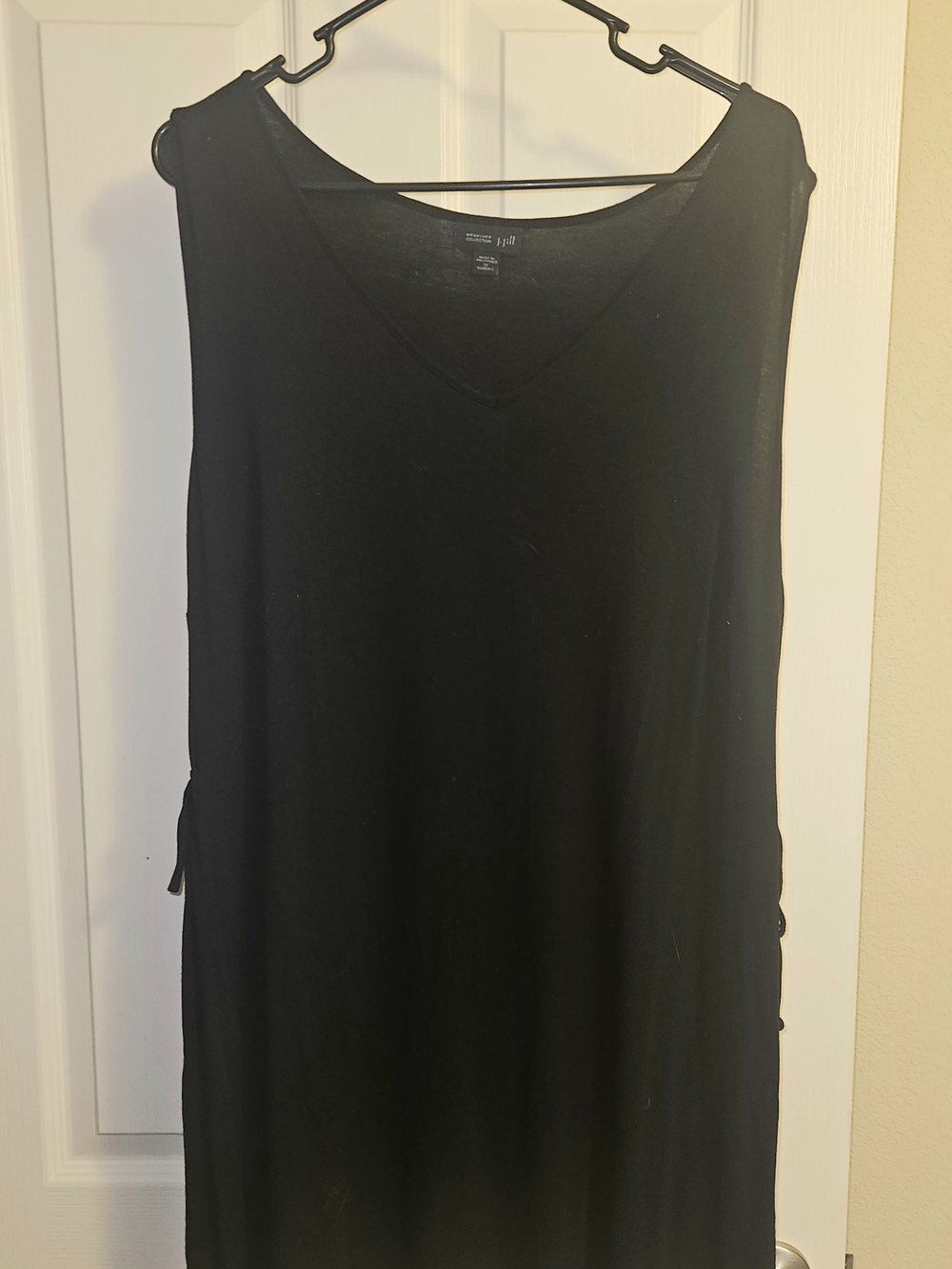 J. Jill Wearever Black V-Neck Cinch Side Long Tunic